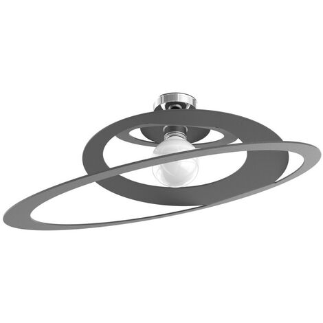 Plafonnier moderne en métal top light bungee 1197 pl70 e27 plafonnier led, finition métal gris-anthracite