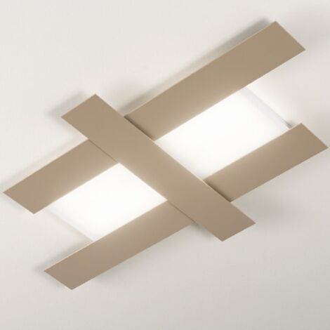 Plafonnier moderne gea luce doha pg led 50w 220v plafonnier en aluminium méthacrylate, finition métal tourterelle