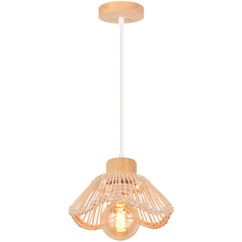 Plafonnier Moderne Lampe De Plafond En Osier Lampe à Suspension Rétro Lustre Intérieur Lampe à Suspension en Rotin Tressé