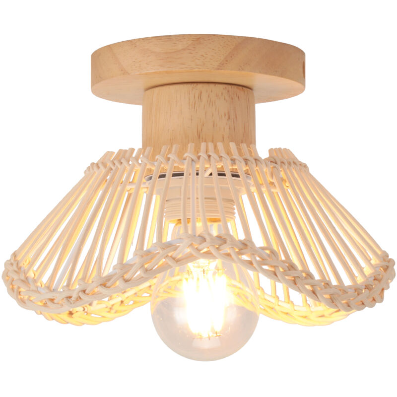 Plafonnier Moderne Lampe De Plafond En Osier Plafonnier Rétro Luminaire Plafonnier Intérieur Plafonnier en Rotin Tressé