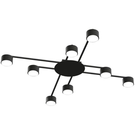 Plafonnier moderne LED 100 cm 8xGX53 noir alu Videx