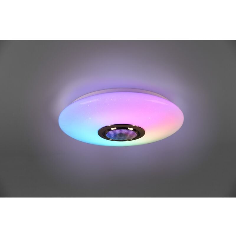 Plafonnier Moderne Led rgbw Musique Bluetooth Eclairage Trio Blanc