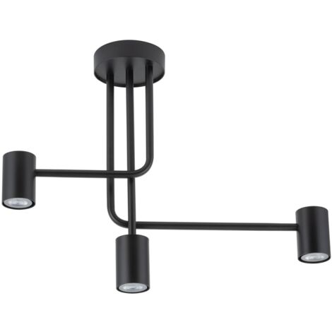Plafonnier moderne noir 3 spots GU10 25W Luis Sigma