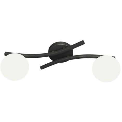 Plafonnier moderne noir/blanc 2 globes E14 Opus Emibig