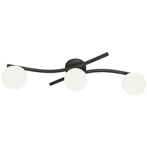 Plafonnier moderne noir/blanc 3 globes E14 Opus Emibig