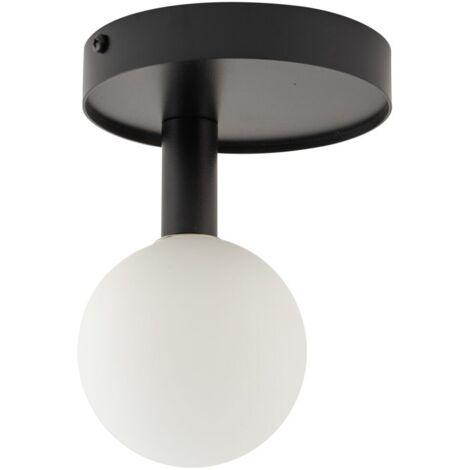 Plafonnier moderne noir boule verre blanc Perla G9 Sigma