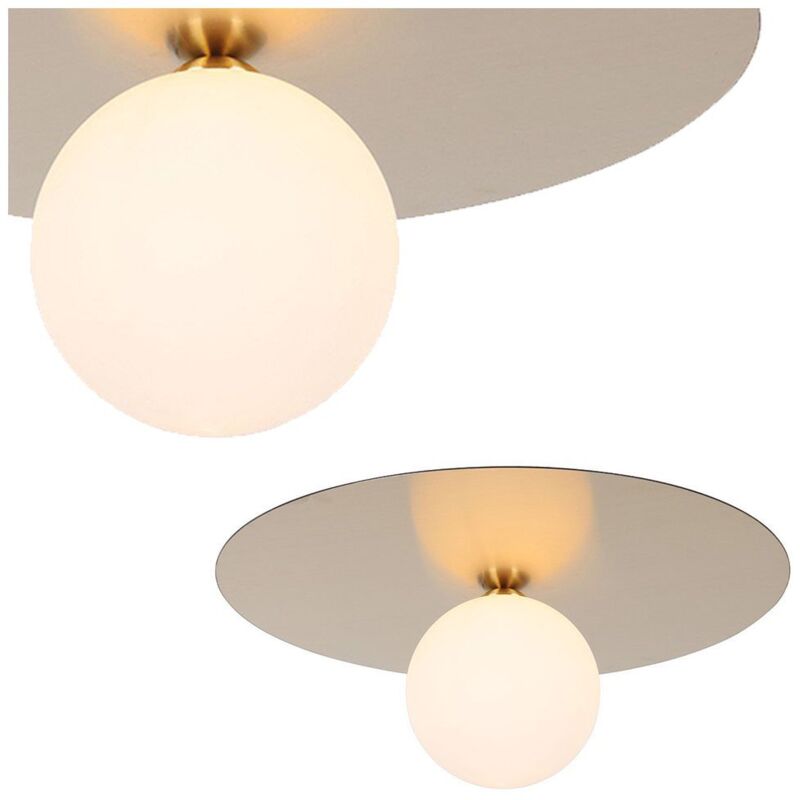 Italux - Spoletto - Plafonnier encastré moderne doré avec abat-jour blanc, G9