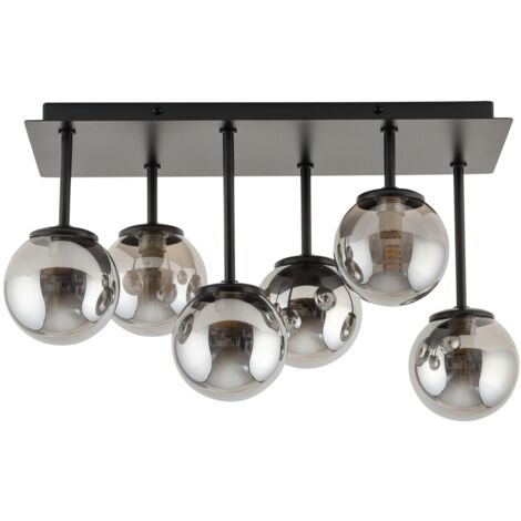 Plafonnier moderne Tulia 6xG9 boules verre gris Sigma
