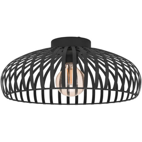 Plafonnier Mogano 3 en acier noir E27 1x40w h: 18cm Ø43cm dimmable
