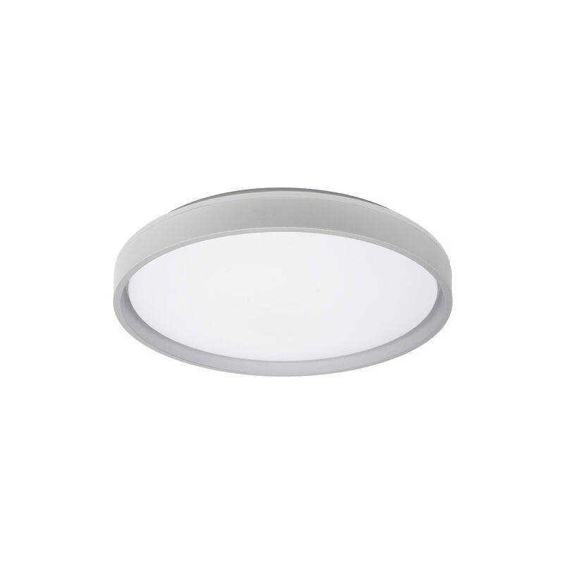 morgan plafonnier 60w 3000-4200-6500k blanc/argent 7,5x50x50cm 5400lm w/remote
