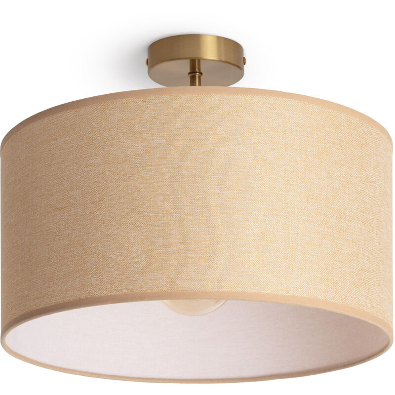 Ledkia - Plafonnier Métal et Tissu Quitón Beige