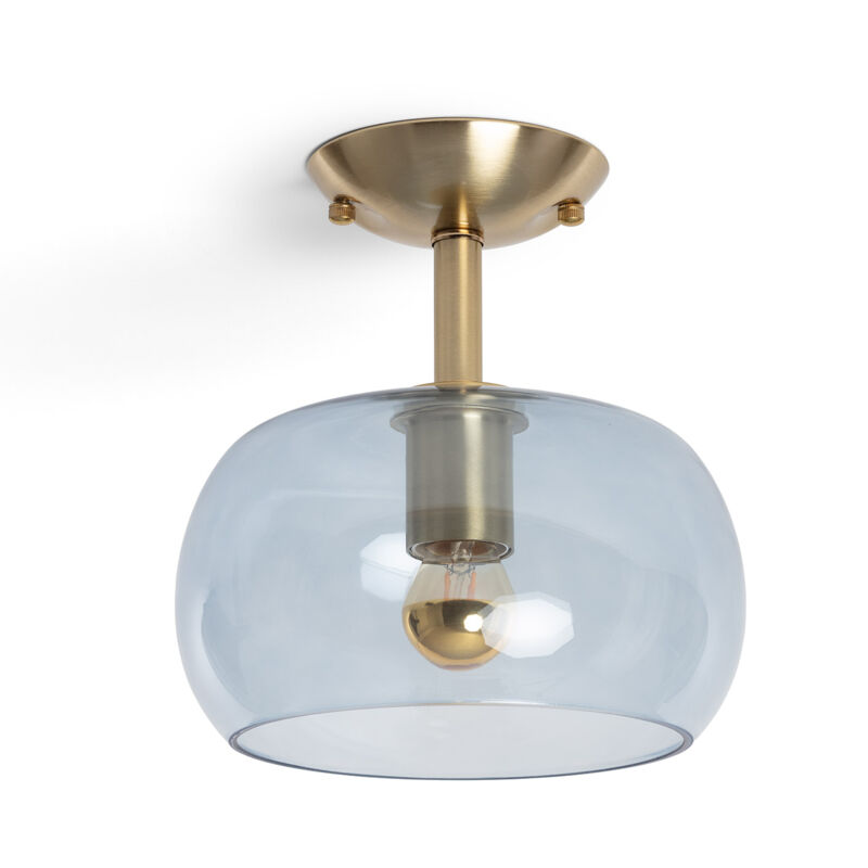 Plafonnier Métal et Verre Delacroix Bleu