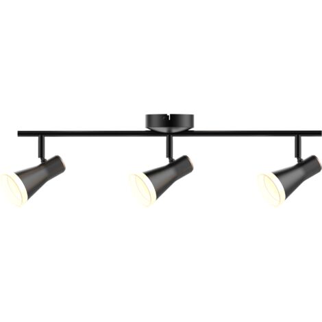 Plafonnier mural LED orientable 3 spots noir 3000K Berg