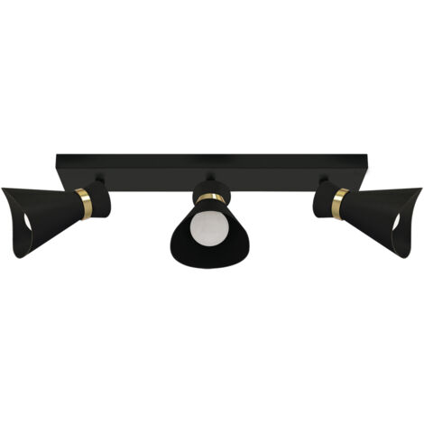Plafonnier mural Loreta noir 3 spots orientables E14