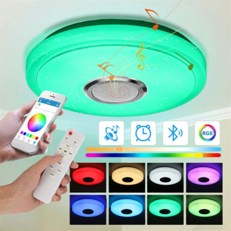 Plafonnier musical Bluetooth coloré 30 W, plafonnier LED ultra-mince RVB avec télécommande APP, nouveau modèle