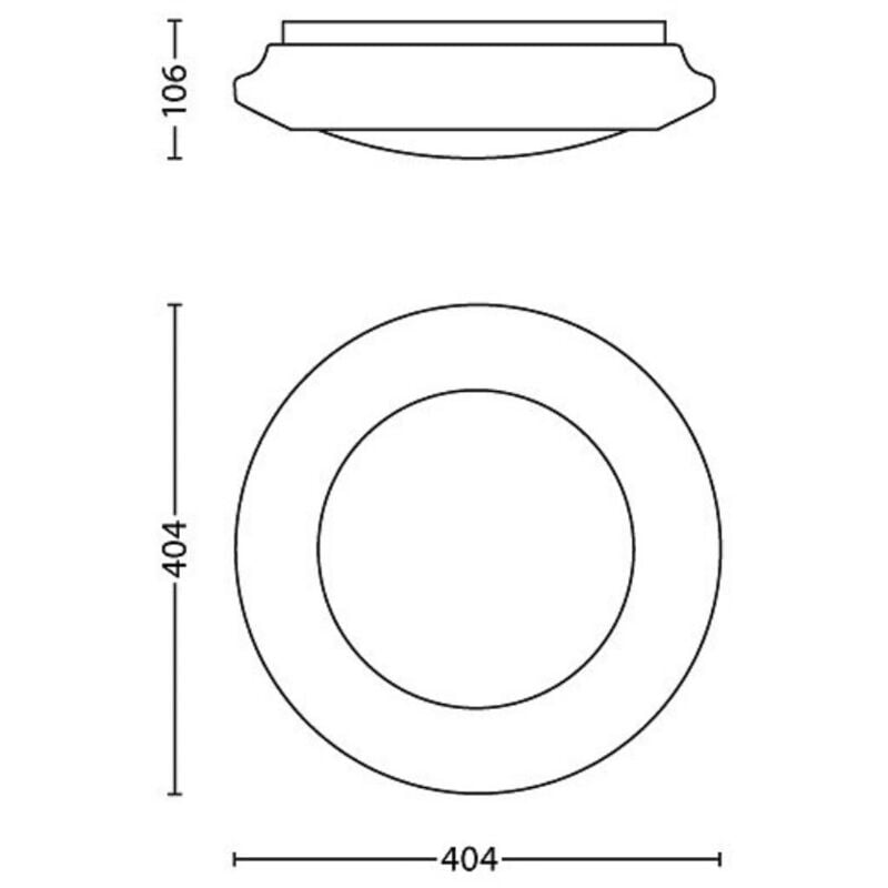Philips CINNABAR Plafonnier LED 22W, 4000K, 11x40x40 cm, Blanc