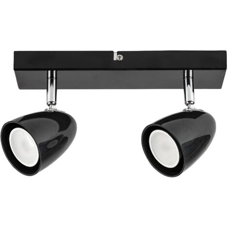 Plafonnier noir 2 spots orientables GU10 Rabalux Perico