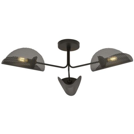 Plafonnier noir 3 lumières grilles E14 GOMEZ Emibig