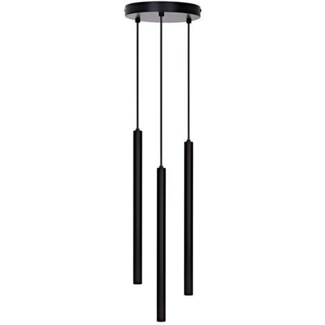 Plafonnier noir à 3 tubes, 3 x 3 W, 2700 K, style minimaliste, pour bar et couloir (ampoule non incluse)