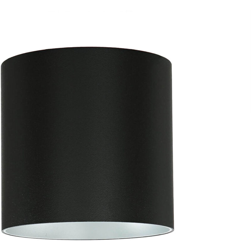 Plafonnier Noir Argent Métal rond Ø12,7cm GU10 Plafonnier Noir Argent Métal rond Ø12,7cm GU10