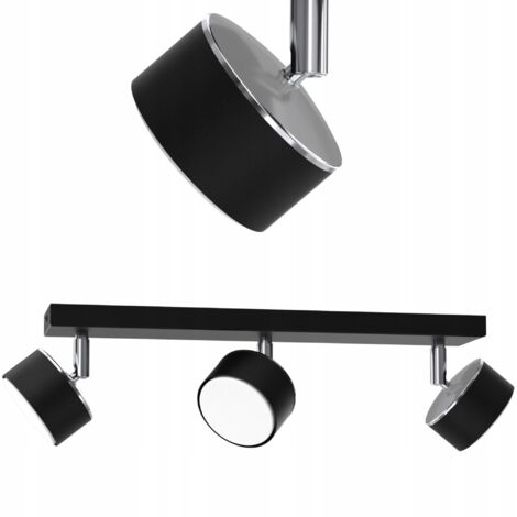 PLAFONNIER NOIR CHROME MOBILE LED GX53 LAMPE POLONAISE