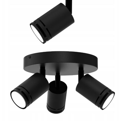 PLAFONNIER NOIR MOBILE LED GU10 SPOT ORIENTABLE