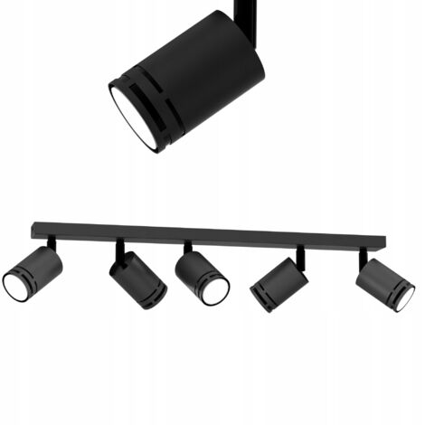 PLAFONNIER NOIR MOBILE LED GU10 SPOT ORIENTABLE