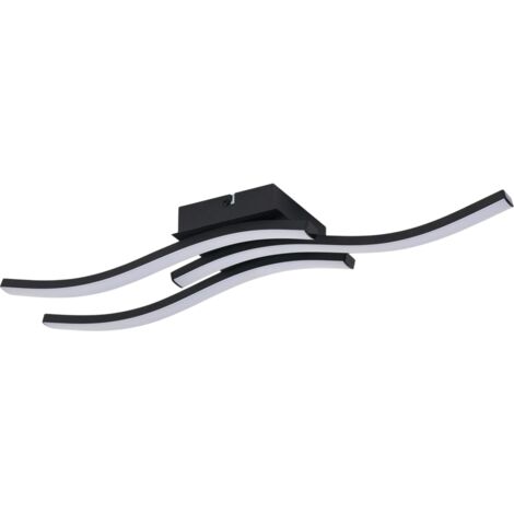 Plafonnier noir moderne 3 vagues LED 18W Reality Bradox