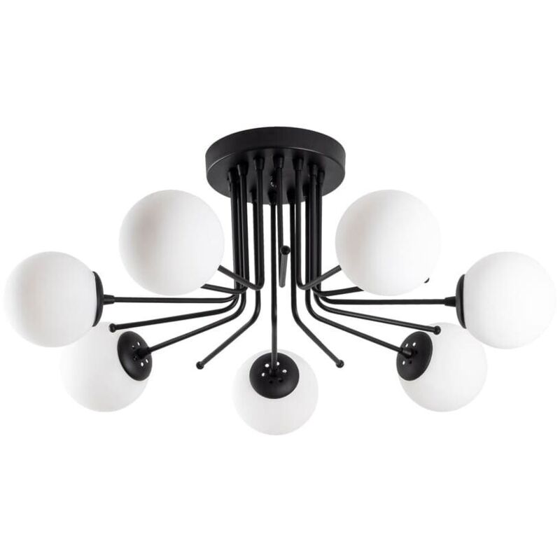 Plafonnier noir modèle 12 7 lumières