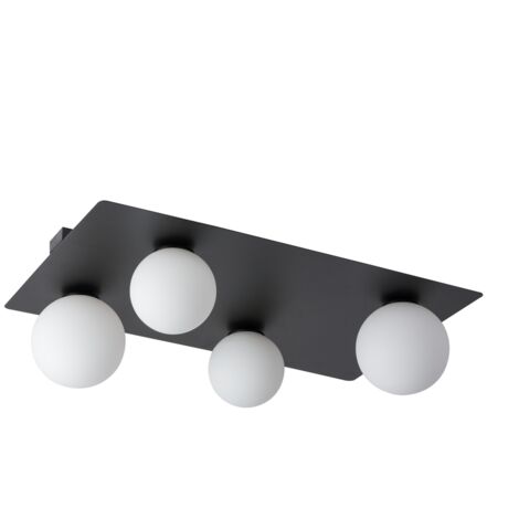 Plafonnier noir rectangulaire 4 globes G9 Argon Sigma