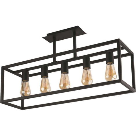 Plafonnier Nowodvorski CRATE noir acier 5xE27 76cm