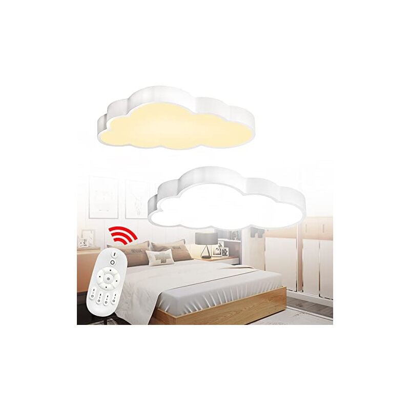 Plafonnier Nuage Lampe de chambre d'enfant 48W Cartoon Lampe de chambre d'enfant Nuages avec télécommande pour enfants filles bébé - Dimmable Naizy