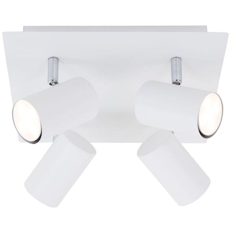 Plafonnier Spot Briloner leuchten run, 40 w, IP20, blanc, métal, incl., 4x GU10, 26,5 x 26,5 x 12,3 cm