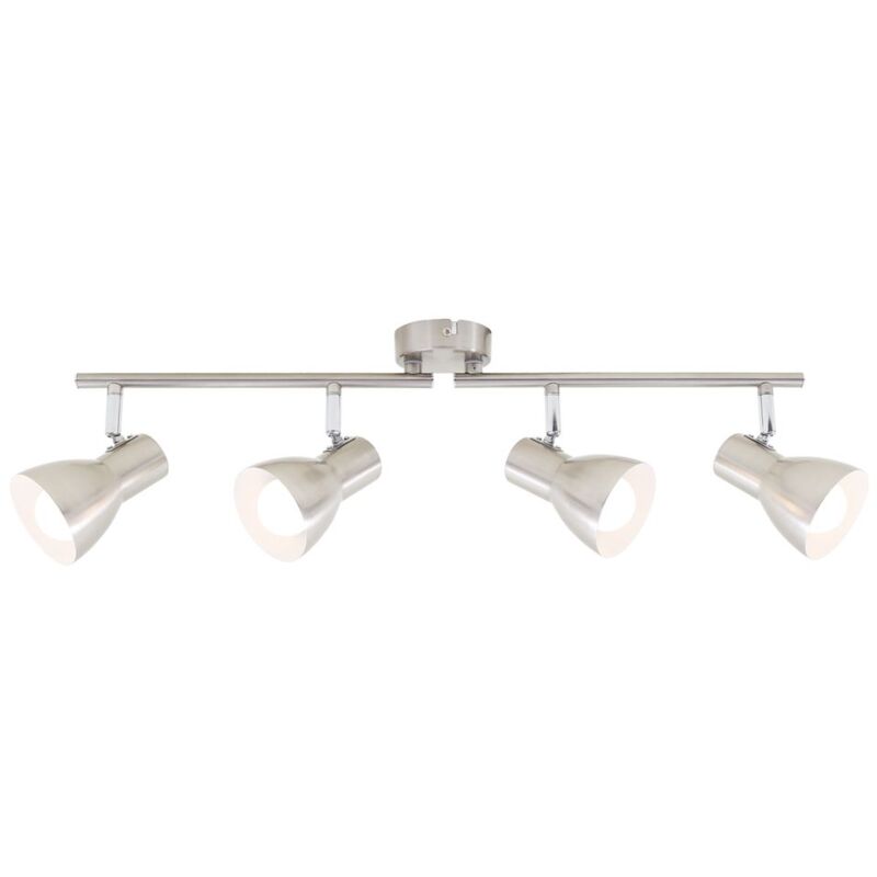 Plafonnier spot BRILONER LEUCHTEN CUP, 25 W, IP20, nickel mat, métal, excl. 4x E14, 60,5 x 8 x 15 cm