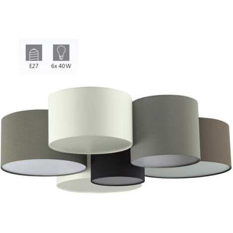 Plafonnier ovale combinable en tissu avec six points lumineux 220-240 V IP20 - Tissu