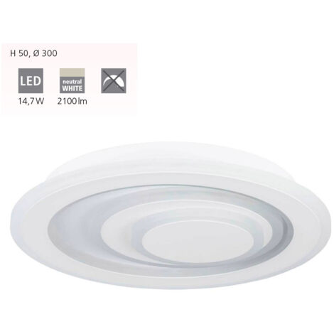 Plafonnier palagiano 1 acier LED blanc 14,7W 4000K H: 5cm Ø30cm