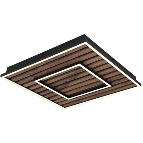 Plafonnier panneau lumineux lampe en bois lampe de salon 2 niveaux LED L 45 cm