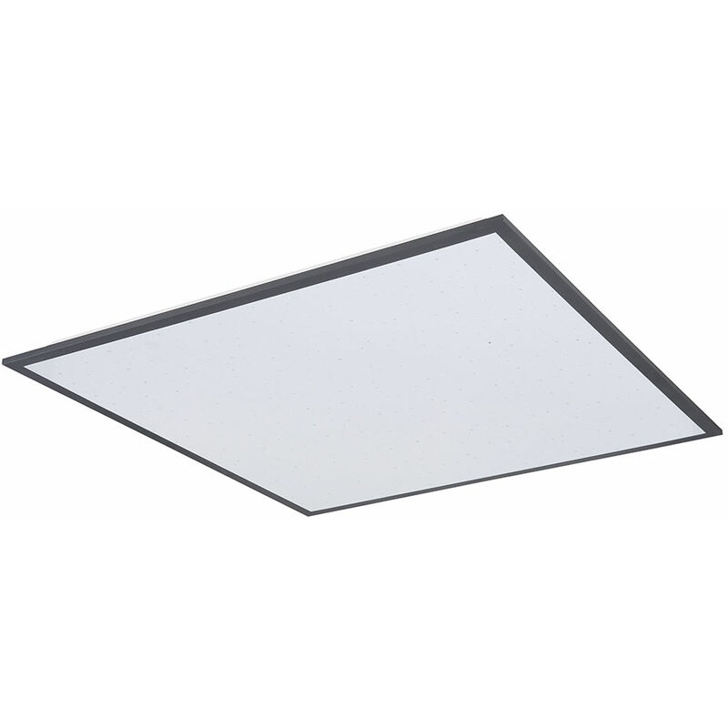 Plafonnier panneau plafonnier cuisine panneau LED, rectangulaire, effet étoile, blanc graphite, ALU, 1x LED 36W 2250Lm blanc chaud, LxPxH 59x59x6,5 cm