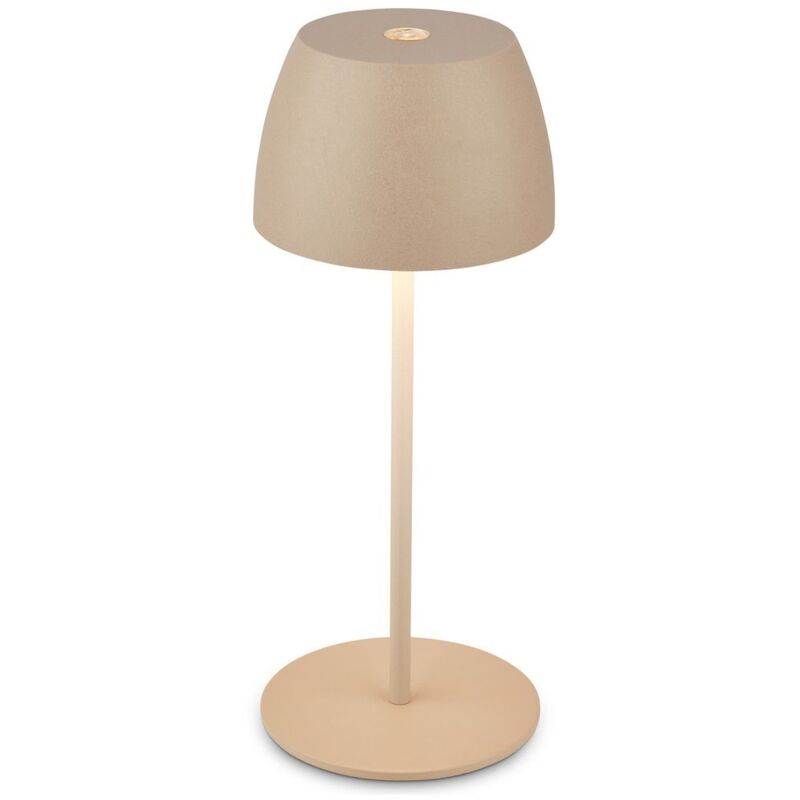 Briloner - Serina Mini lampe de table led sans fil IP44, à intensité variable, tactile, anti-éclaboussures, sans fil, beige, Ø8 x 20 cm