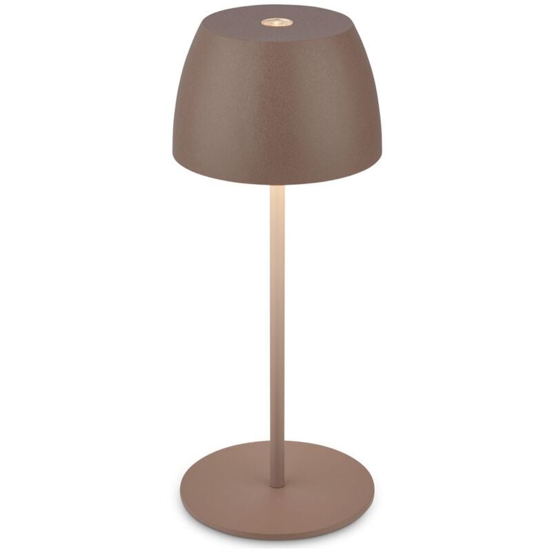Briloner - Serina Mini lampe de table led sans fil IP44, à intensité variable, tactile, anti-éclaboussures, sans fil, Umbrasand, Ø8 x 20 cm