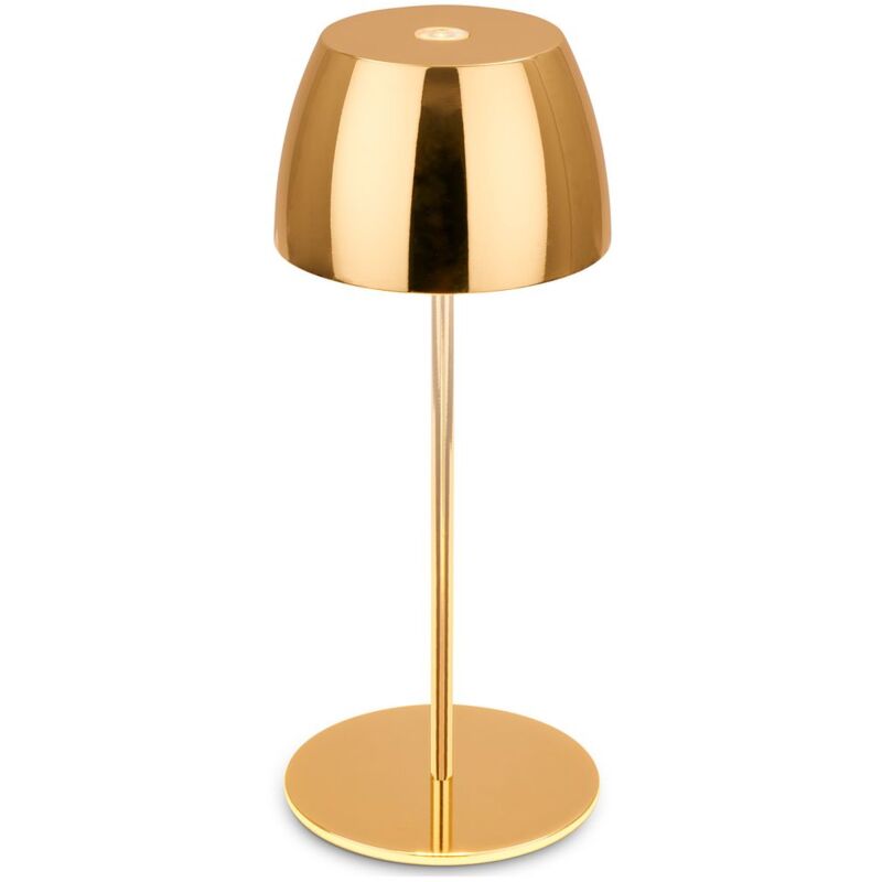 Briloner - Serina Mini lampe de table led sans fil IP44, à intensité variable, tactile, anti-éclaboussures, sans fil, couleur or, Ø8 x 20 cm