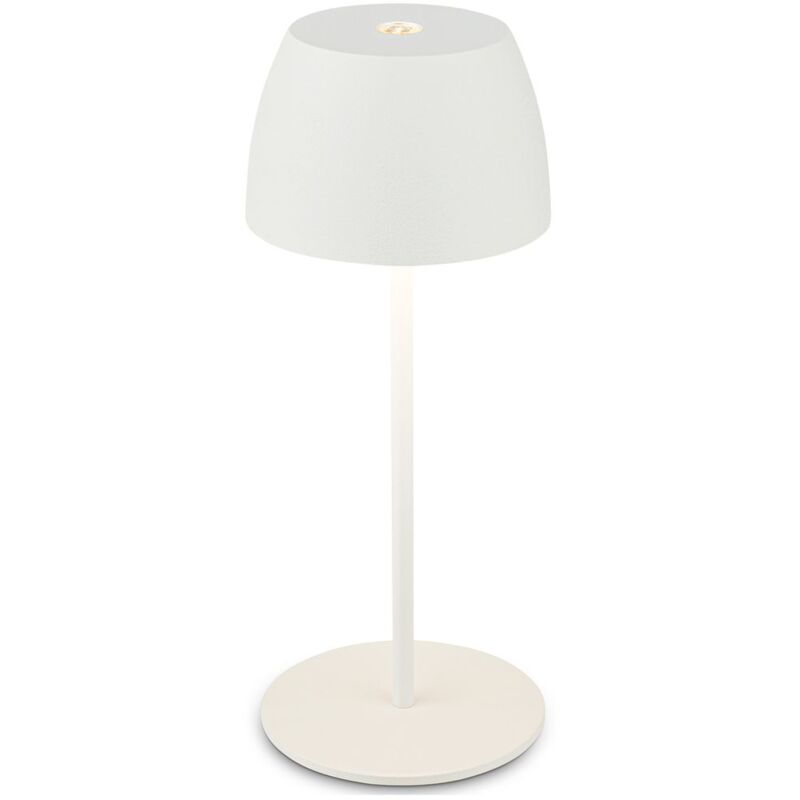 Briloner - Serina Mini lampe de table led sans fil IP44, Variable, tactile, protection contre les éclaboussures, sans fil, blanc, Ø8 x 20 cm