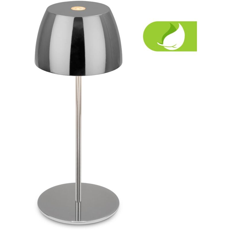Briloner - Serina Mini lampe de table led sans fil IP44, Variable, tactile, protection contre les éclaboussures, sans fil, chrome, Ø8 x 20 cm