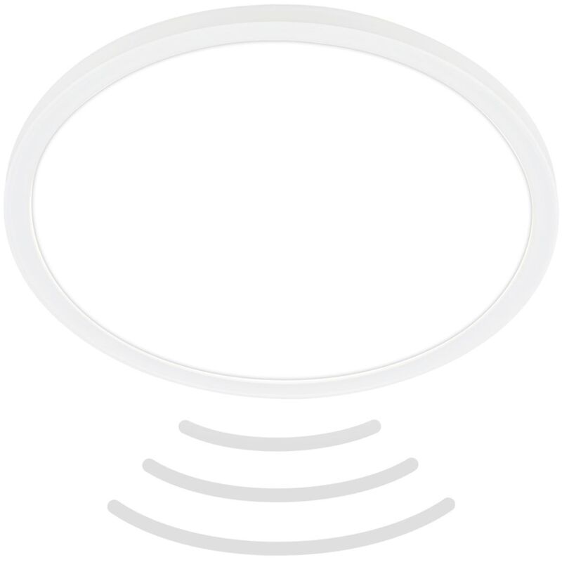 Briloner - Move led Plafonnier avec détecteur de mouvement IP44, détecteur de mouvement, lumière indirecte, portée 3m, détection 120 degrés, blanc,