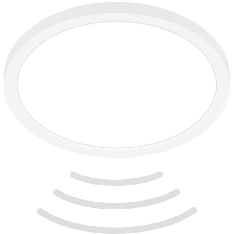 Briloner - Move led Plafonnier avec détecteur de mouvement IP44, détecteur de mouvement, lumière indirecte, portée 3m, détection 120 degrés, blanc,