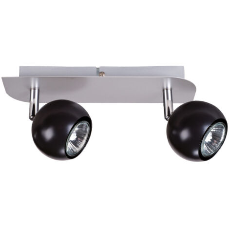 Plafonnier patère orientable bowl GU10 2x35W noir