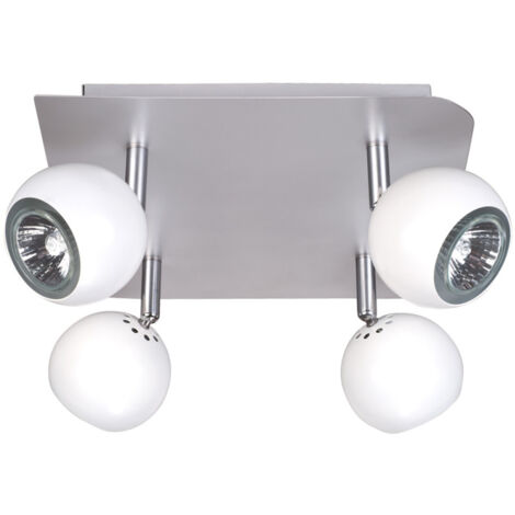 Plafonnier patère orientable bowl GU10 4x35W blanc