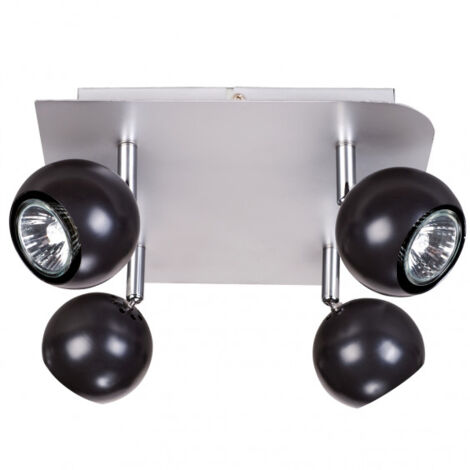 Plafonnier patère orientable bowl GU10 4x35W noir
