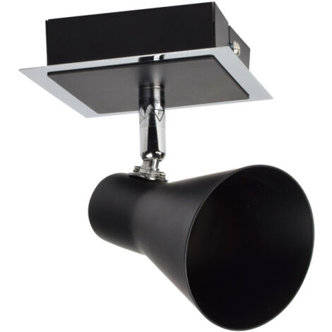 Plafonnier patère orientable GU10 max 11W noir
