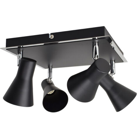 Plafonnier patère orientable GU10 max 4x11W noir